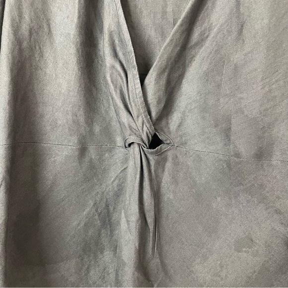 John Partridge 100% Linen Twist Knot Top – Eggplant, Size Medium - Picture 4 of 10